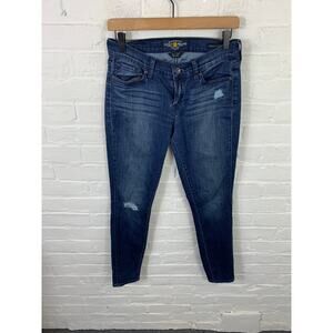Lucky Brand Women's Skinny Denim Jeans Distressed Charlie Super Blue Size 4/27